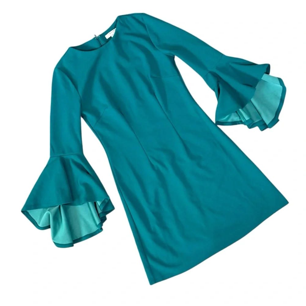 Envy Teal Bell Sleeve Dress NWT - Picture 2 of 8